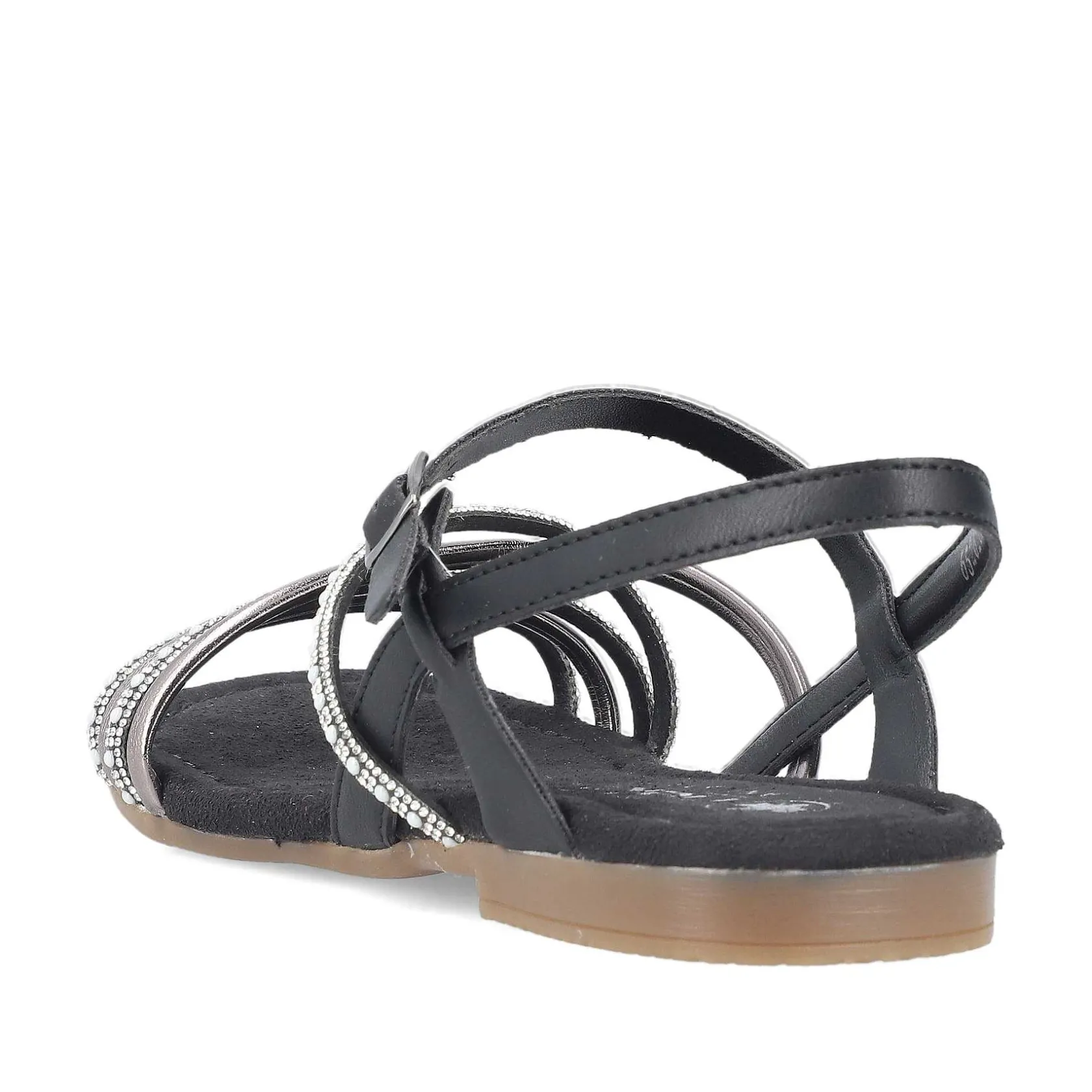 Rieker Summer Shoes-Women'S Strappy Sandals Jet Black