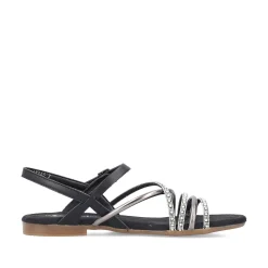 Rieker Summer Shoes-Women'S Strappy Sandals Jet Black