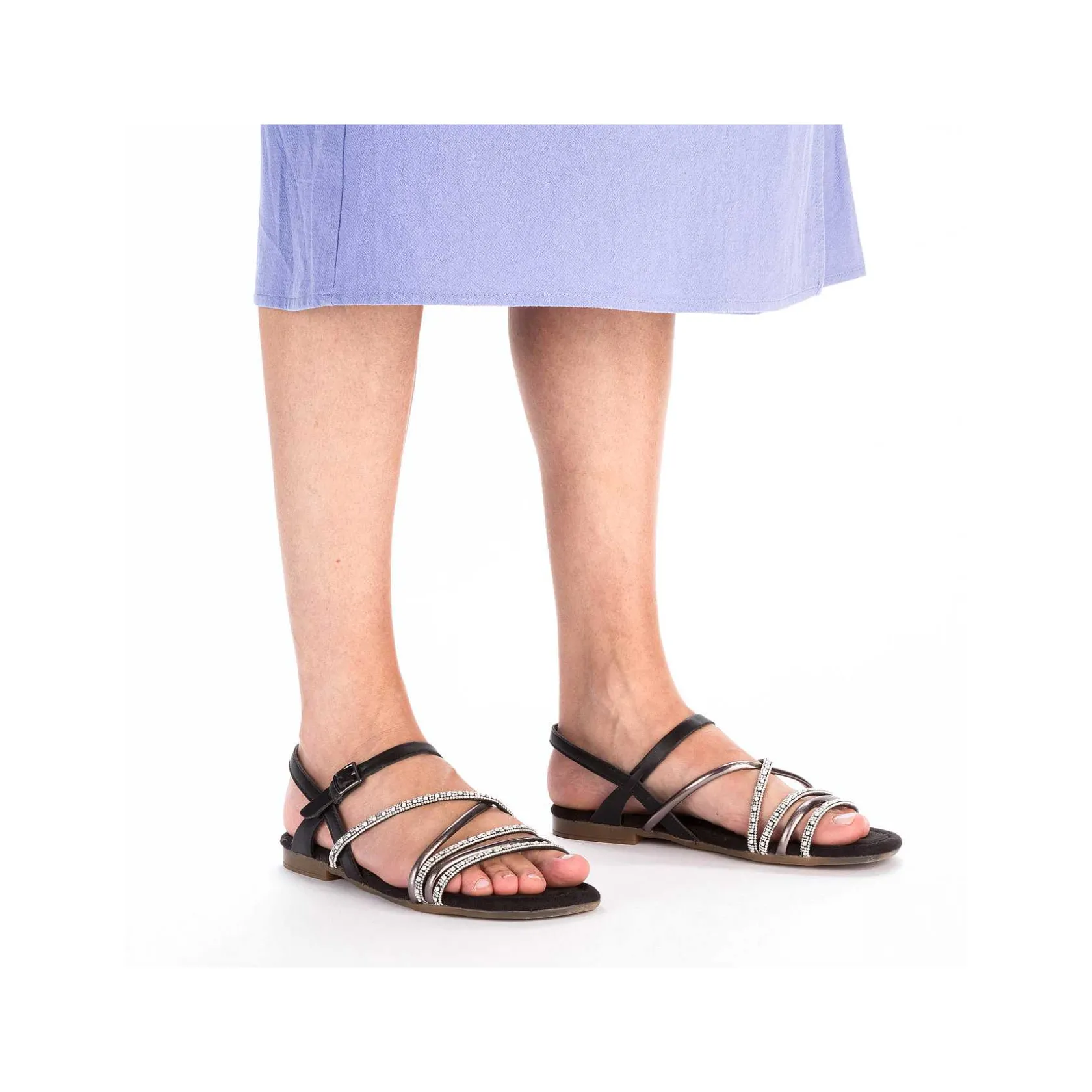 Rieker Summer Shoes-Women'S Strappy Sandals Jet Black
