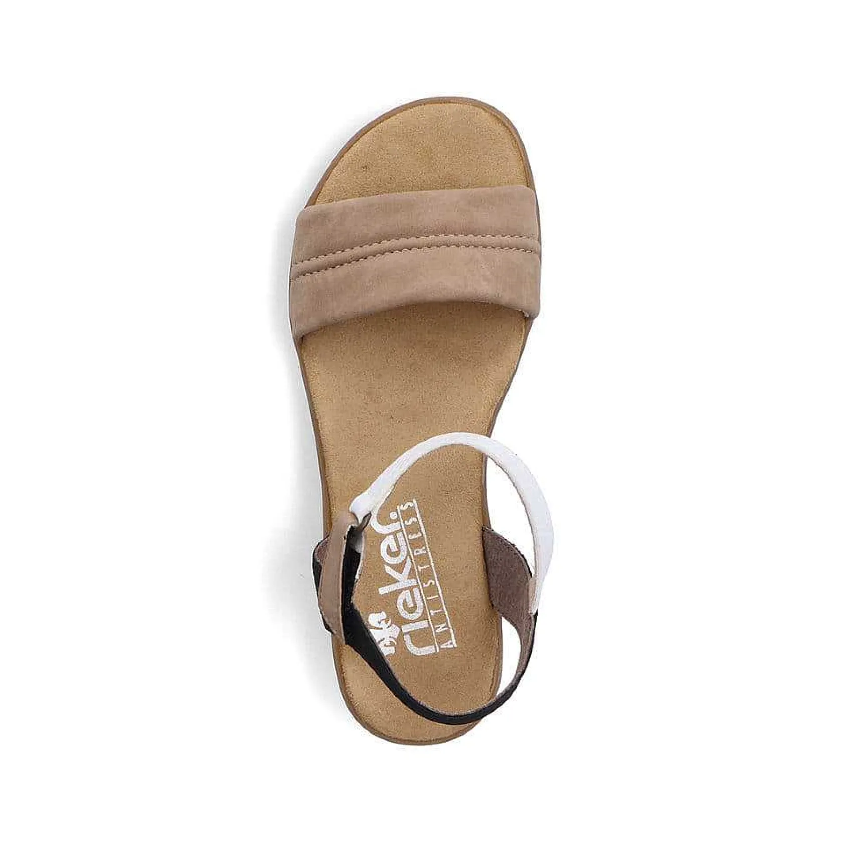 Rieker Heeled Shoes-Women'S Strappy Sandals Sand Beige-Black