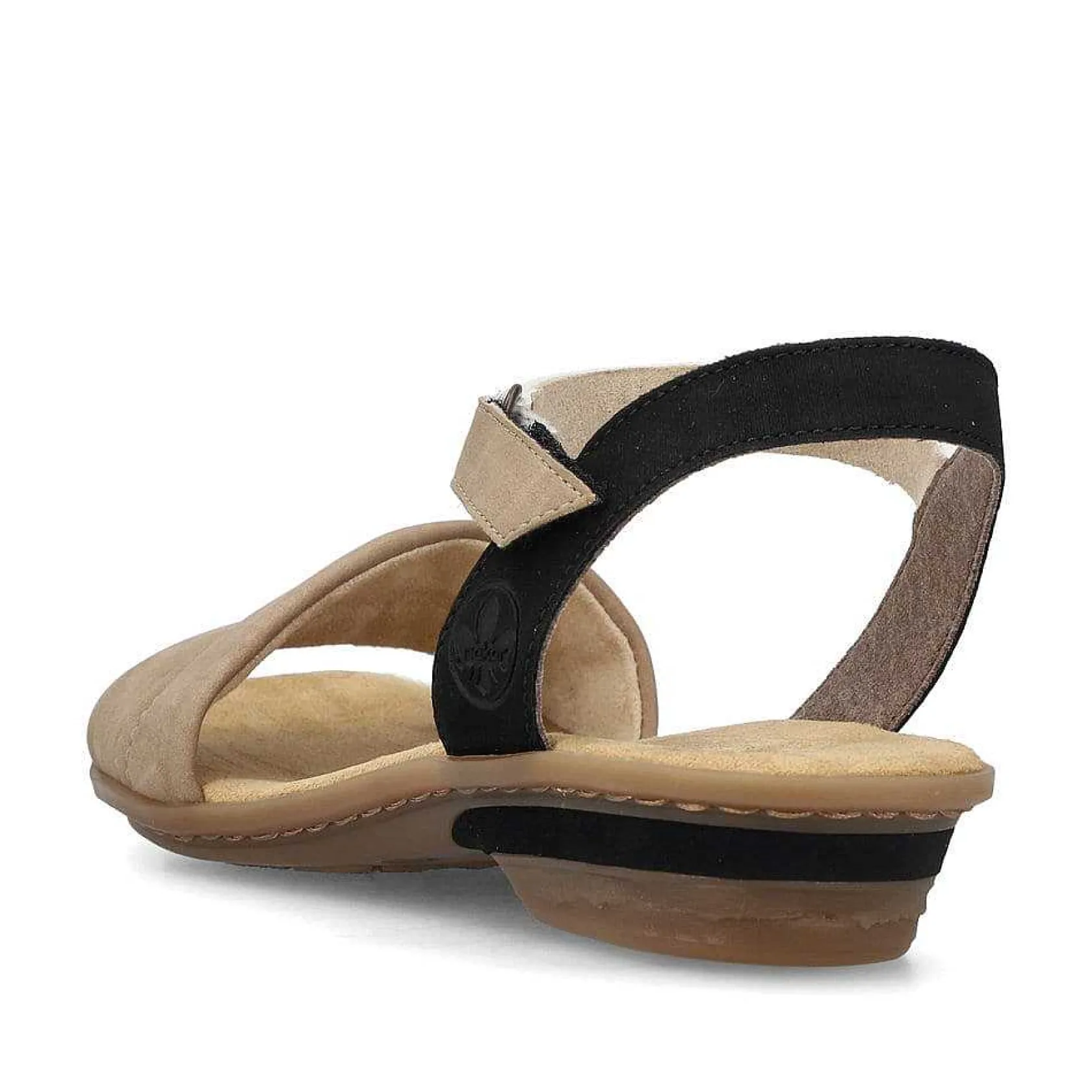 Rieker Heeled Shoes-Women'S Strappy Sandals Sand Beige-Black
