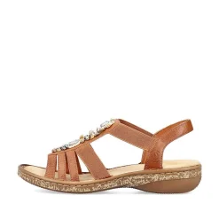 Rieker Sandals & Sandals-Women'S Strappy Sandals Caramel Brown