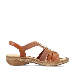 Rieker Sandals & Sandals-Women'S Strappy Sandals Caramel Brown