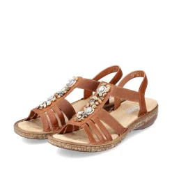 Rieker Sandals & Sandals-Women'S Strappy Sandals Caramel Brown
