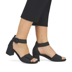 Rieker Heeled Shoes-Women'S Strappy Sandals Jet Black