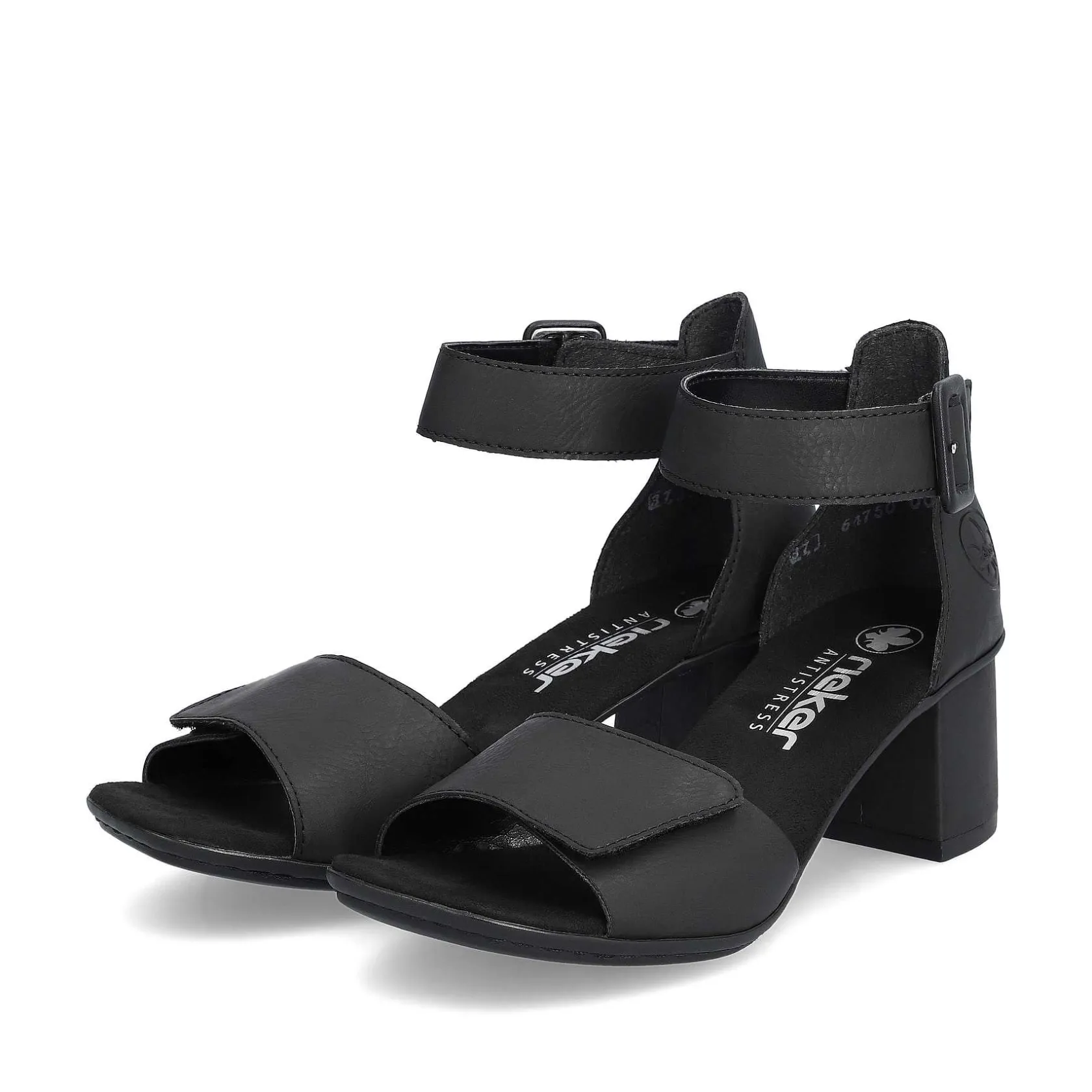 Rieker Heeled Shoes-Women'S Strappy Sandals Jet Black
