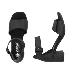 Rieker Heeled Shoes-Women'S Strappy Sandals Jet Black