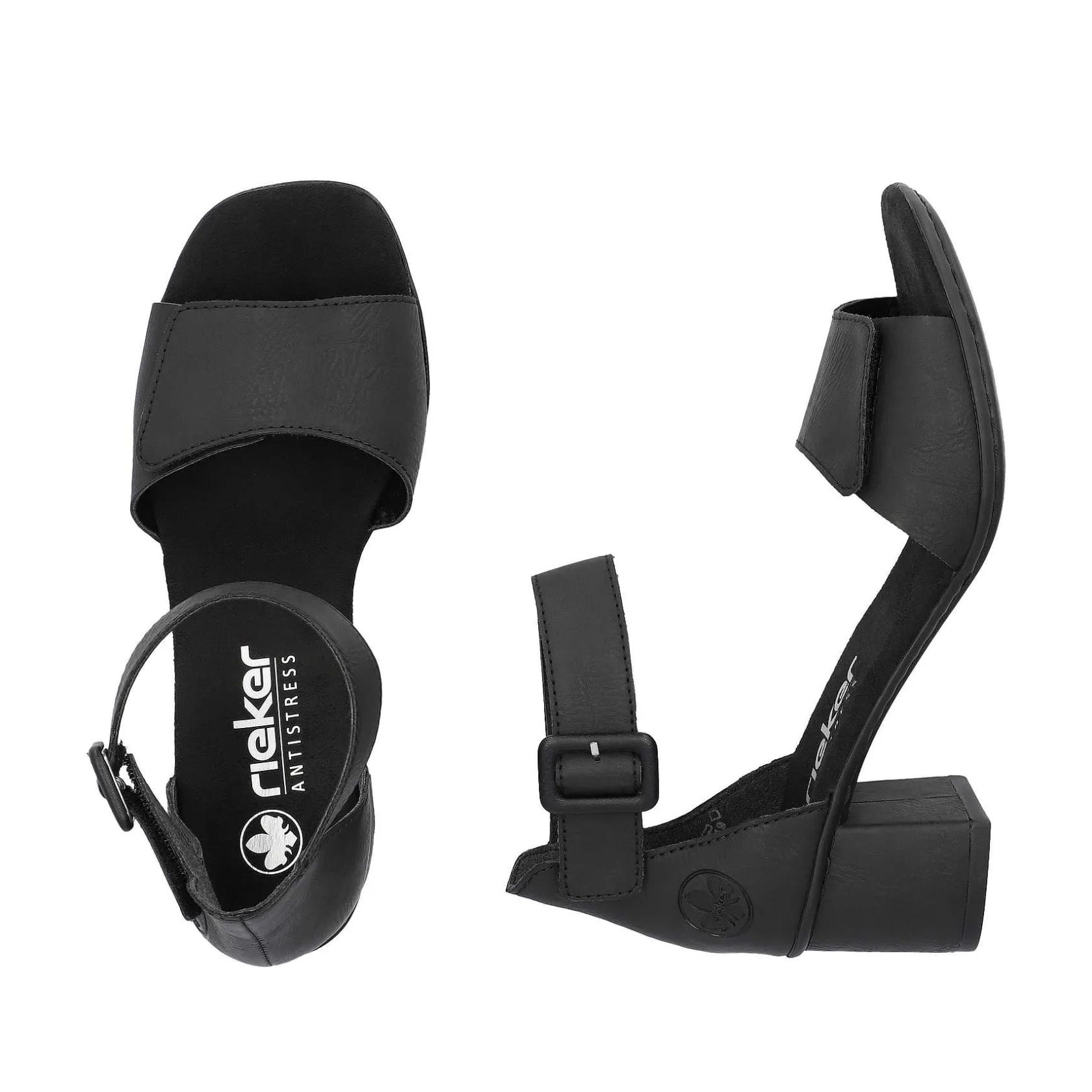 Rieker Heeled Shoes-Women'S Strappy Sandals Jet Black