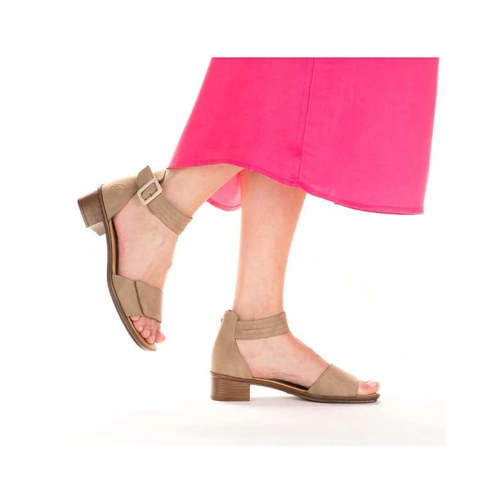 Rieker Heeled Shoes-Women'S Strappy Sandals Beige