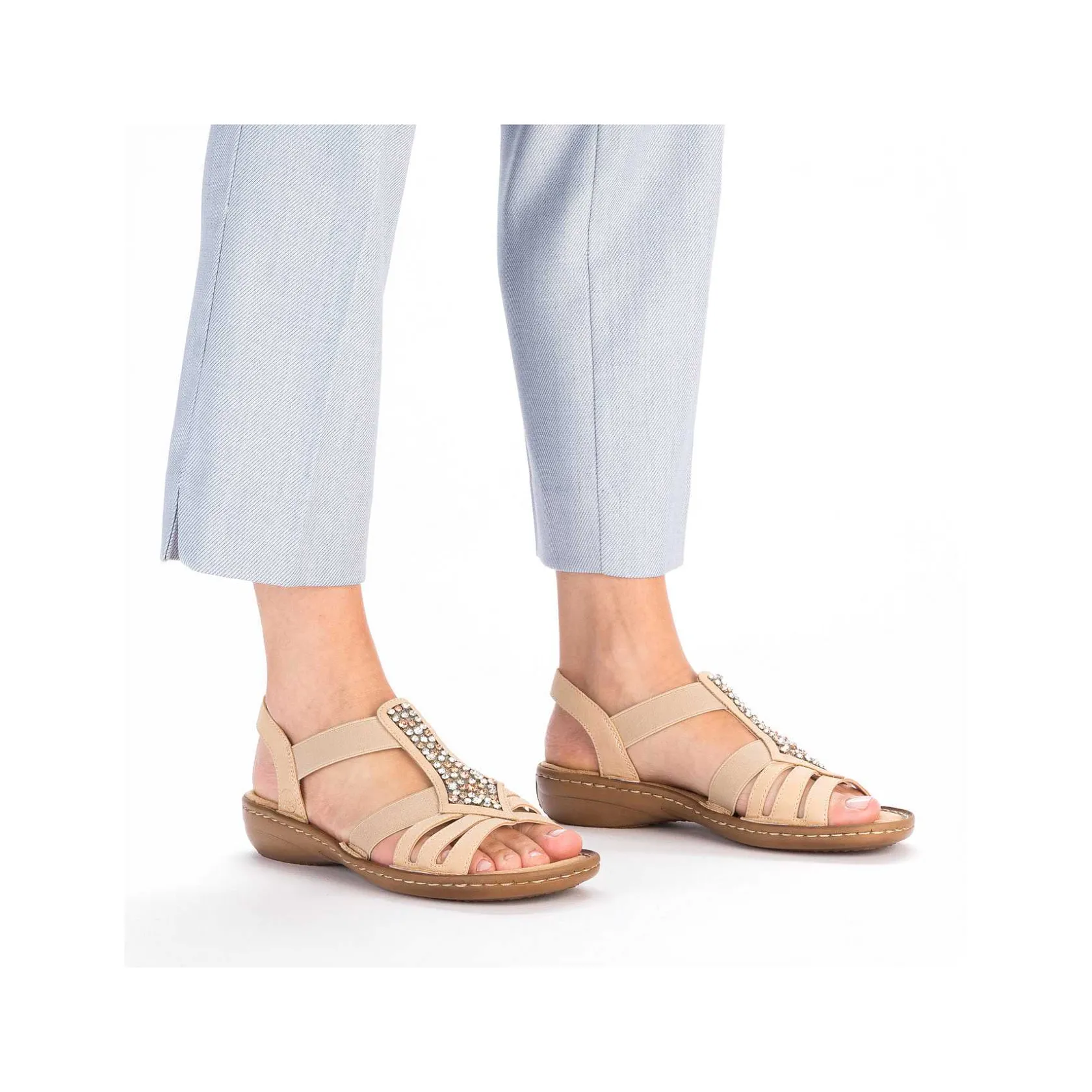 Rieker Sandals & Sandals-Women'S Strappy Sandals Light Brown