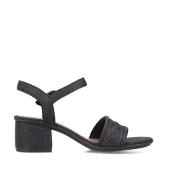Rieker Heeled Shoes-Women'S Strappy Sandals Asphalt Black