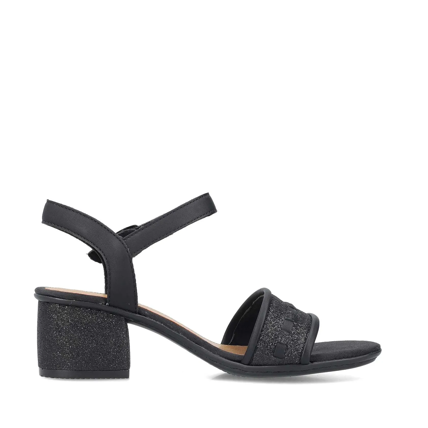 Rieker Heeled Shoes-Women'S Strappy Sandals Asphalt Black