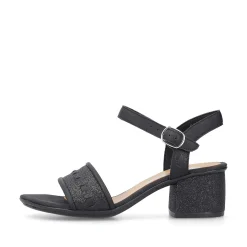 Rieker Heeled Shoes-Women'S Strappy Sandals Asphalt Black