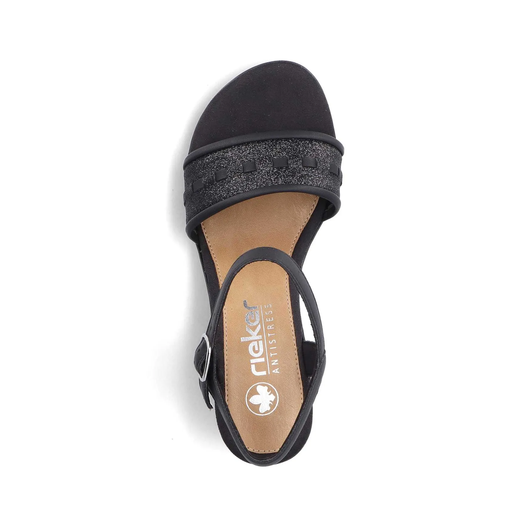 Rieker Heeled Shoes-Women'S Strappy Sandals Asphalt Black