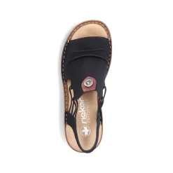 Rieker Sandals & Sandals-Women'S Strappy Sandals Asphalt Black