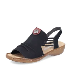 Rieker Sandals & Sandals-Women'S Strappy Sandals Asphalt Black
