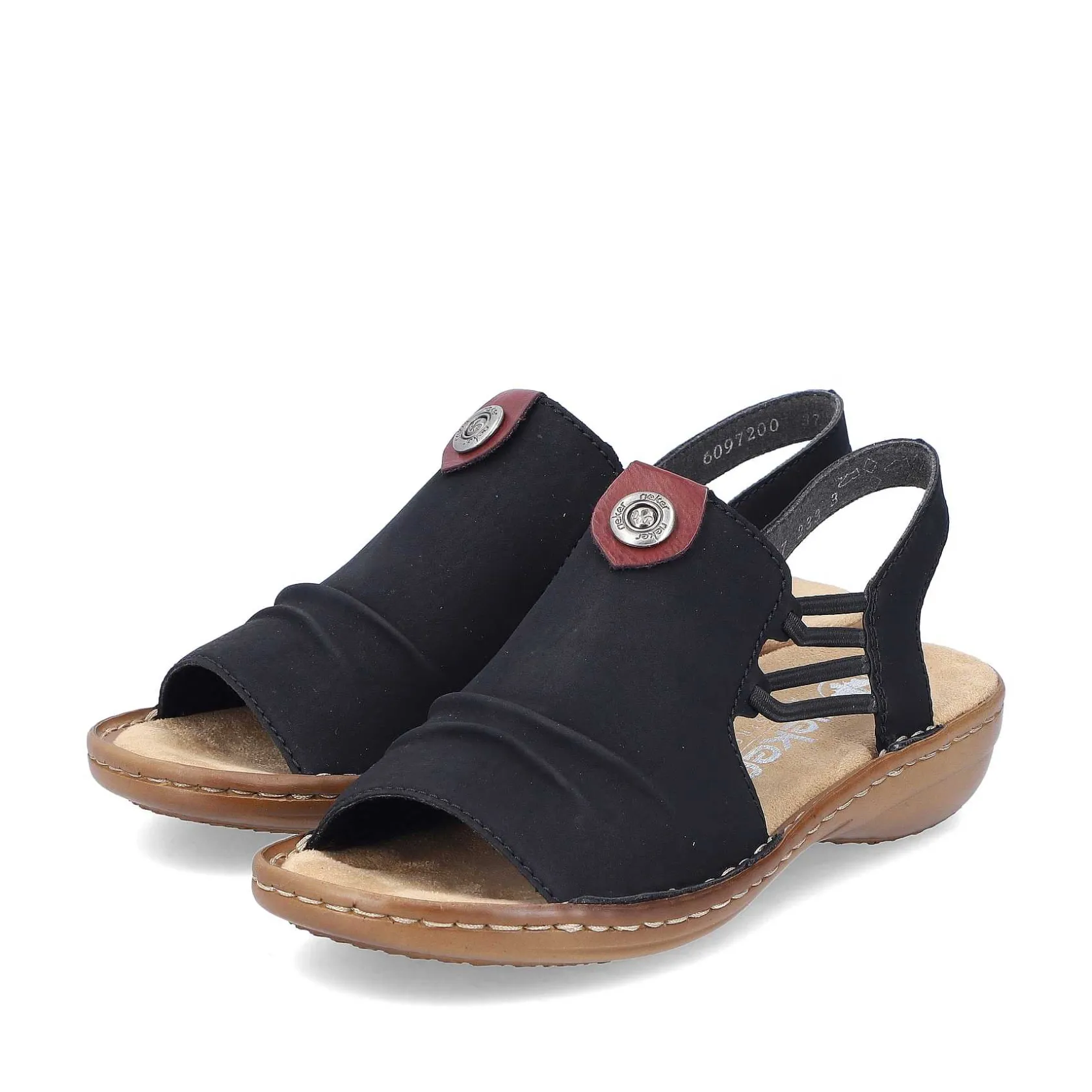 Rieker Sandals & Sandals-Women'S Strappy Sandals Asphalt Black