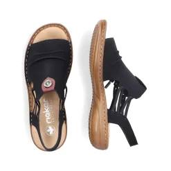 Rieker Sandals & Sandals-Women'S Strappy Sandals Asphalt Black
