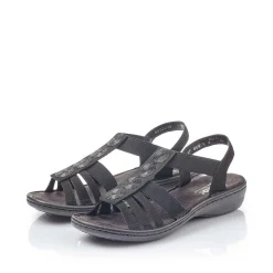 Rieker Sandals & Sandals-Women'S Strappy Sandals Jet Black