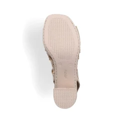 Rieker Heeled Shoes-Women'S Strappy Sandals Bronze Metallic