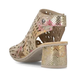 Rieker Heeled Shoes-Women'S Strappy Sandals Bronze Metallic