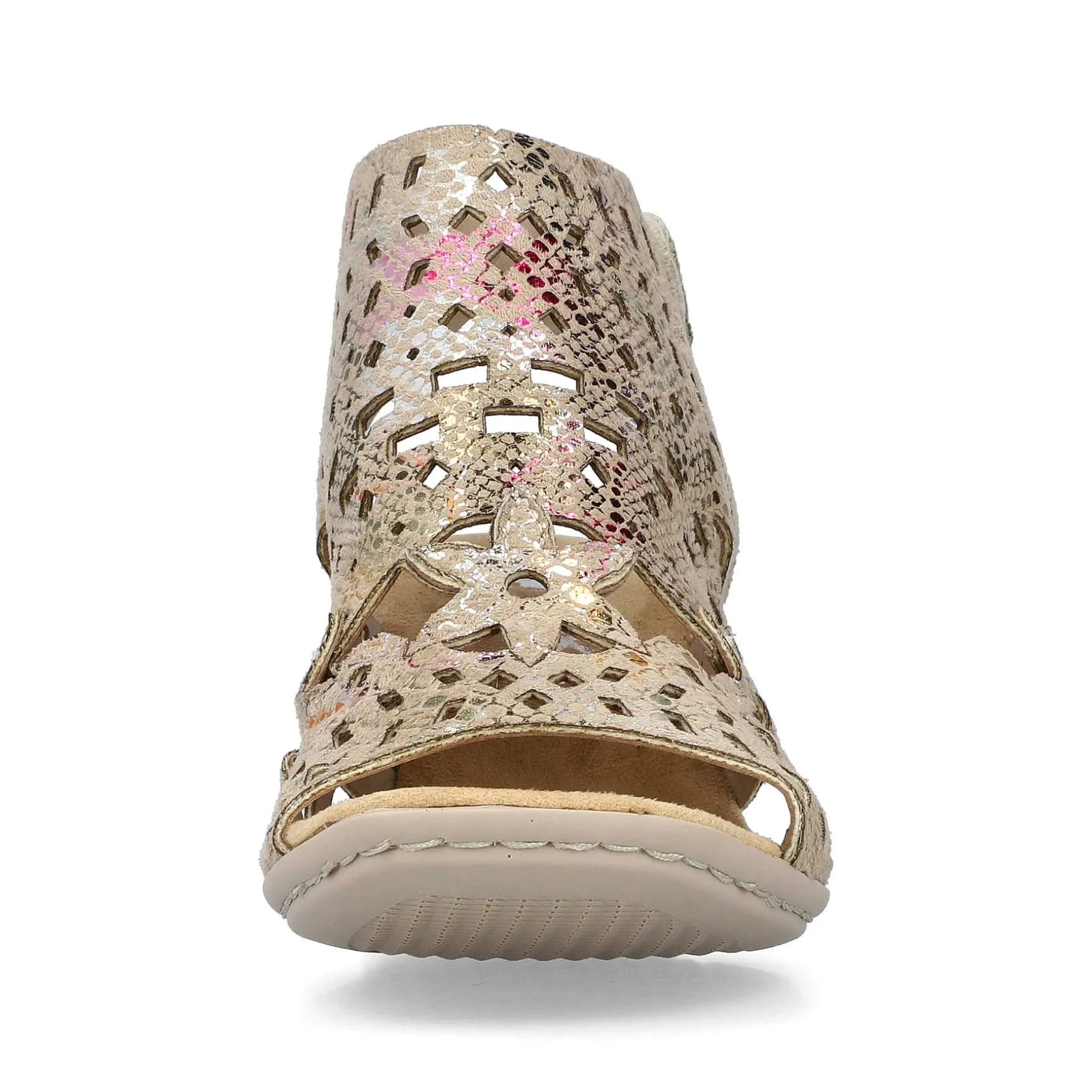 Rieker Heeled Shoes-Women'S Strappy Sandals Bronze Metallic