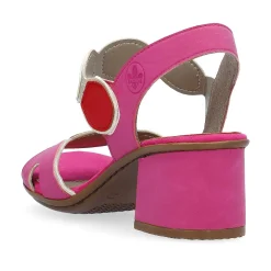 Rieker Heeled Shoes-Women'S Strappy Sandals Pink