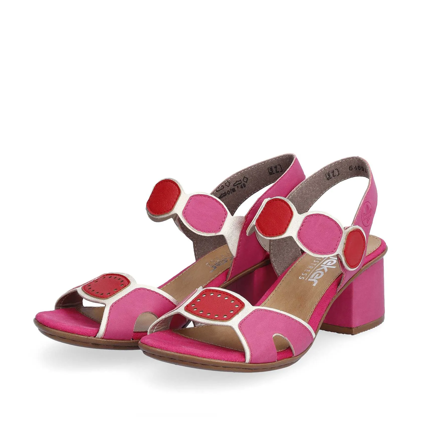 Rieker Heeled Shoes-Women'S Strappy Sandals Pink