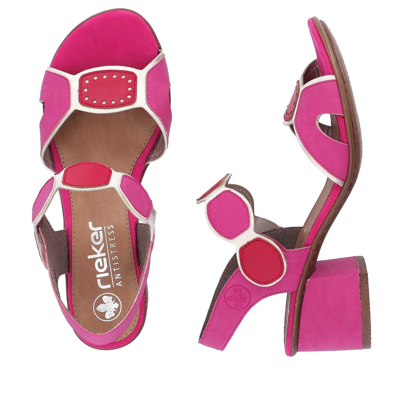 Rieker Heeled Shoes-Women'S Strappy Sandals Pink