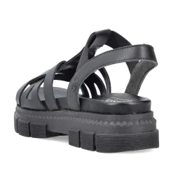 Rieker Vegan-Women'S Strappy Sandals Asphalt Black