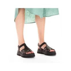 Rieker Vegan-Women'S Strappy Sandals Asphalt Black