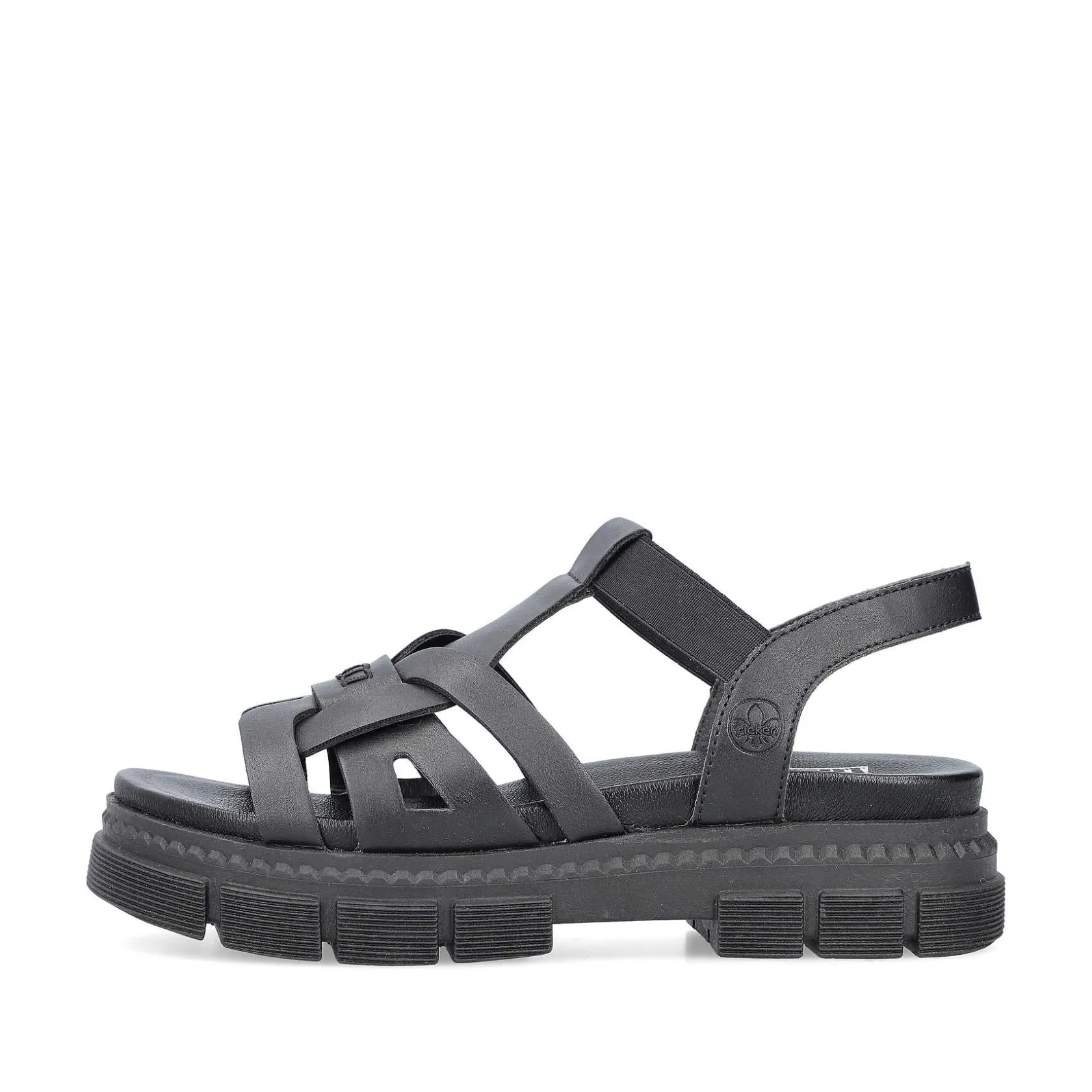 Rieker Vegan-Women'S Strappy Sandals Asphalt Black