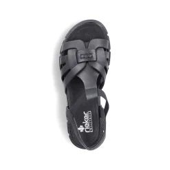 Rieker Vegan-Women'S Strappy Sandals Asphalt Black