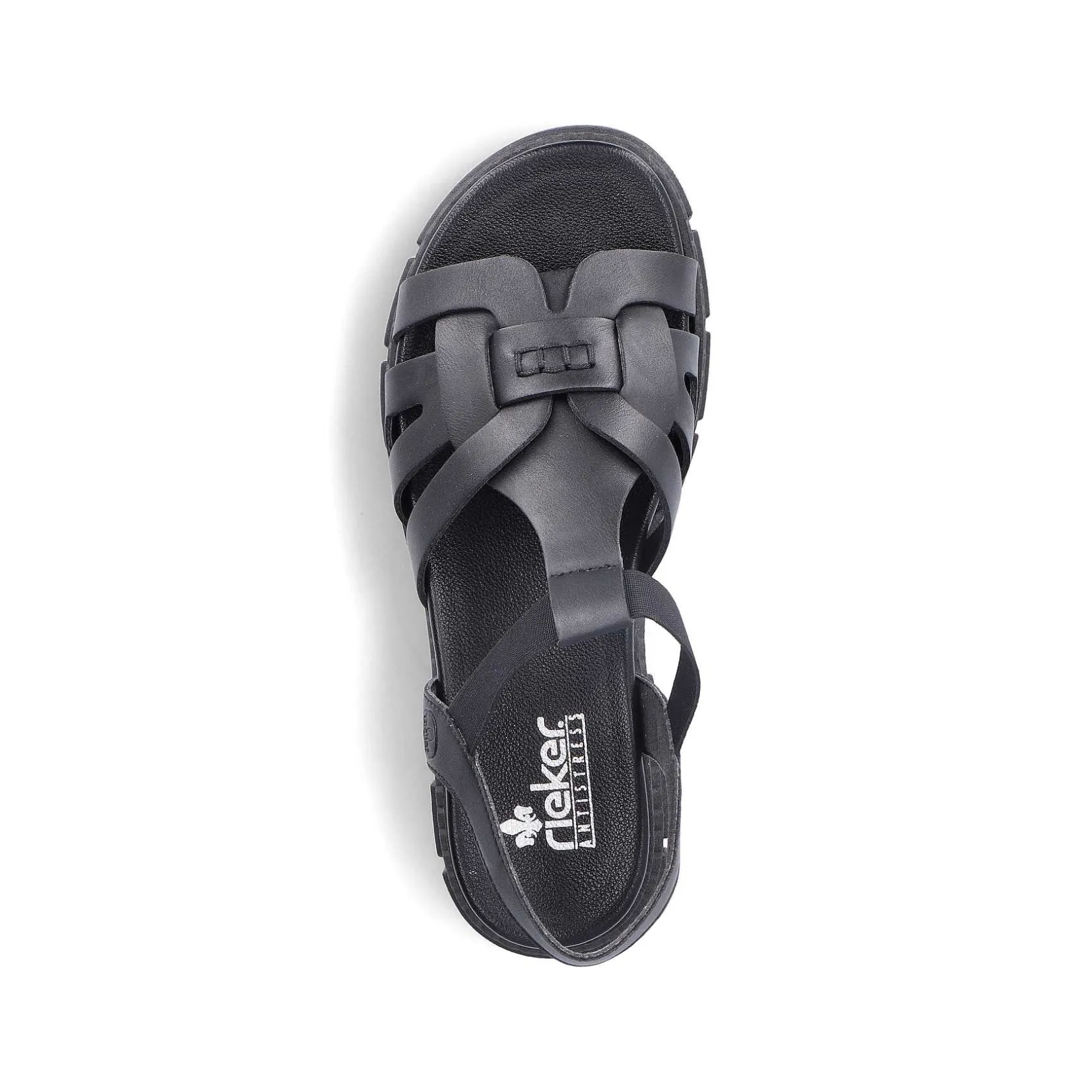 Rieker Vegan-Women'S Strappy Sandals Asphalt Black
