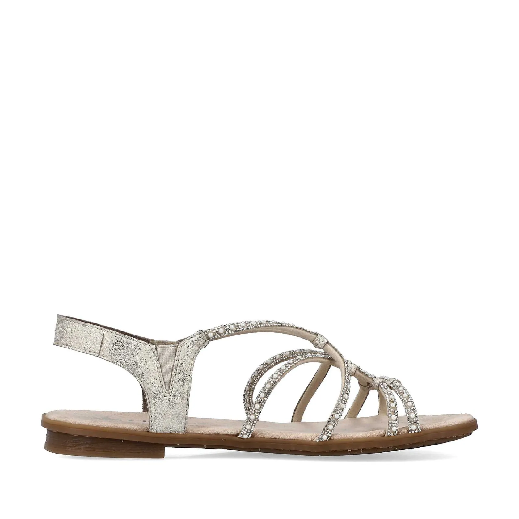 Rieker Summer Shoes-Women'S Strappy Sandals Light Beige