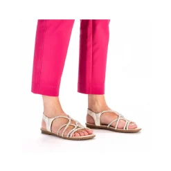 Rieker Summer Shoes-Women'S Strappy Sandals Light Beige