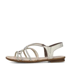 Rieker Summer Shoes-Women'S Strappy Sandals Light Beige