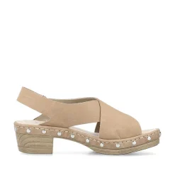 Rieker Heeled Shoes-Women'S Strappy Sandals Light Beige