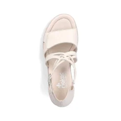 Rieker Heeled Shoes-Women'S Strappy Sandals Cream Beige