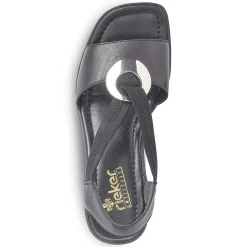 Rieker Summer Shoes-Women'S Strappy Sandals Night Black