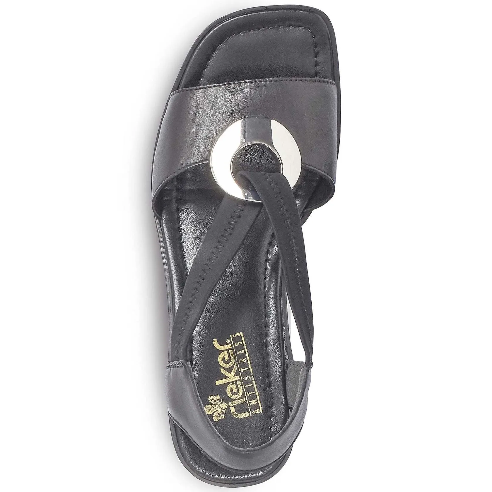 Rieker Summer Shoes-Women'S Strappy Sandals Night Black