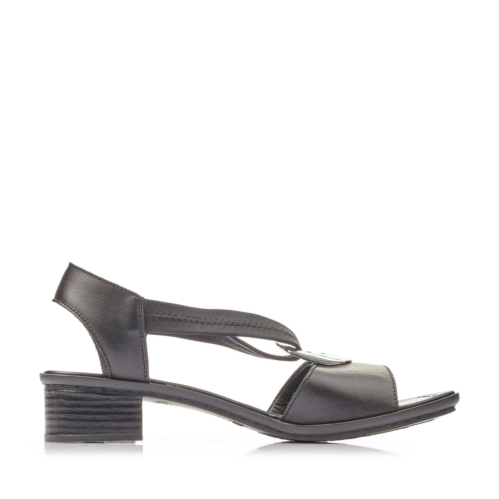 Rieker Summer Shoes-Women'S Strappy Sandals Night Black