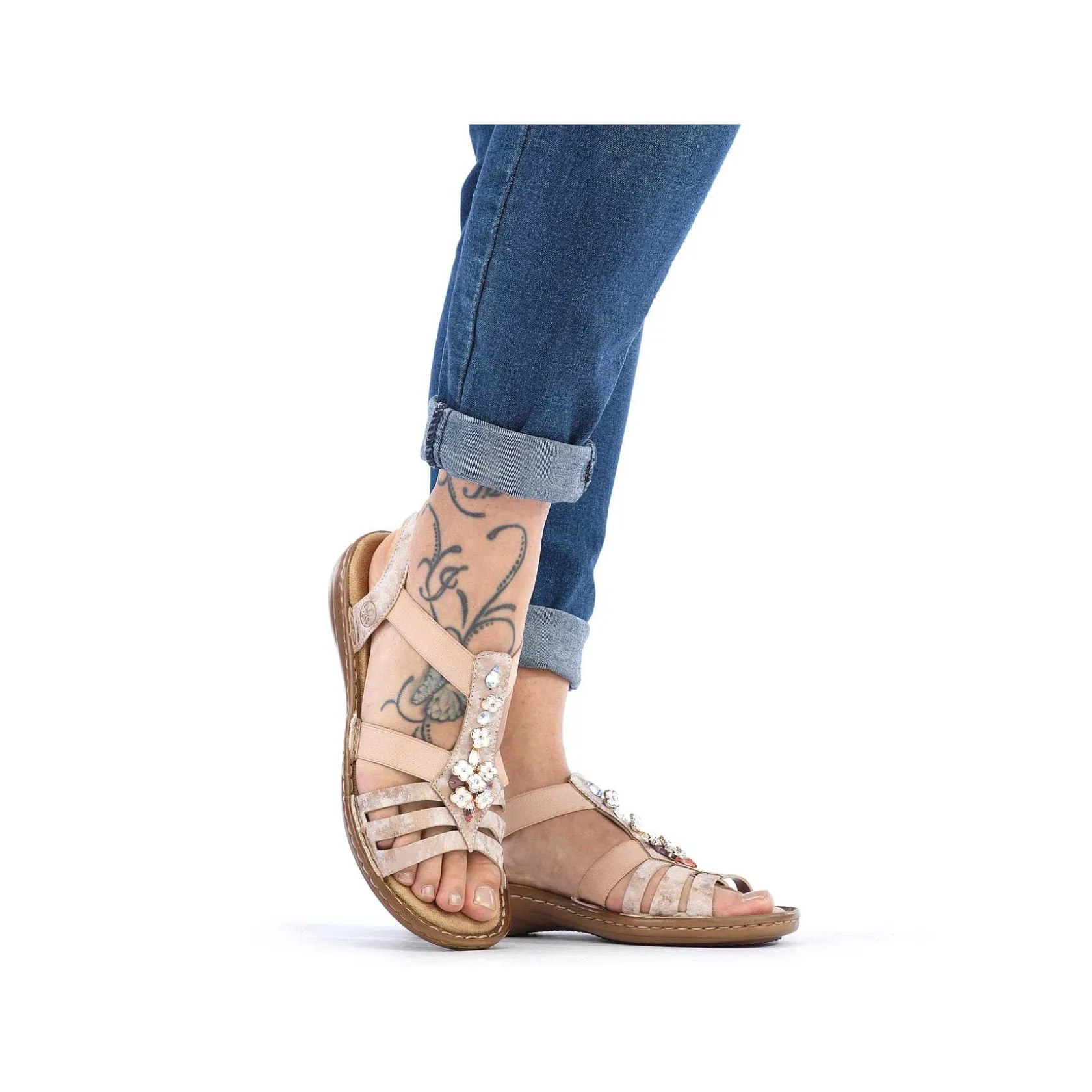 Rieker Sandals & Sandals-Women'S Strappy Sandals Old Pink