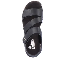 Rieker Vegan-Women'S Strappy Sandals Asphalt Black
