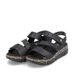 Rieker Vegan-Women'S Strappy Sandals Asphalt Black