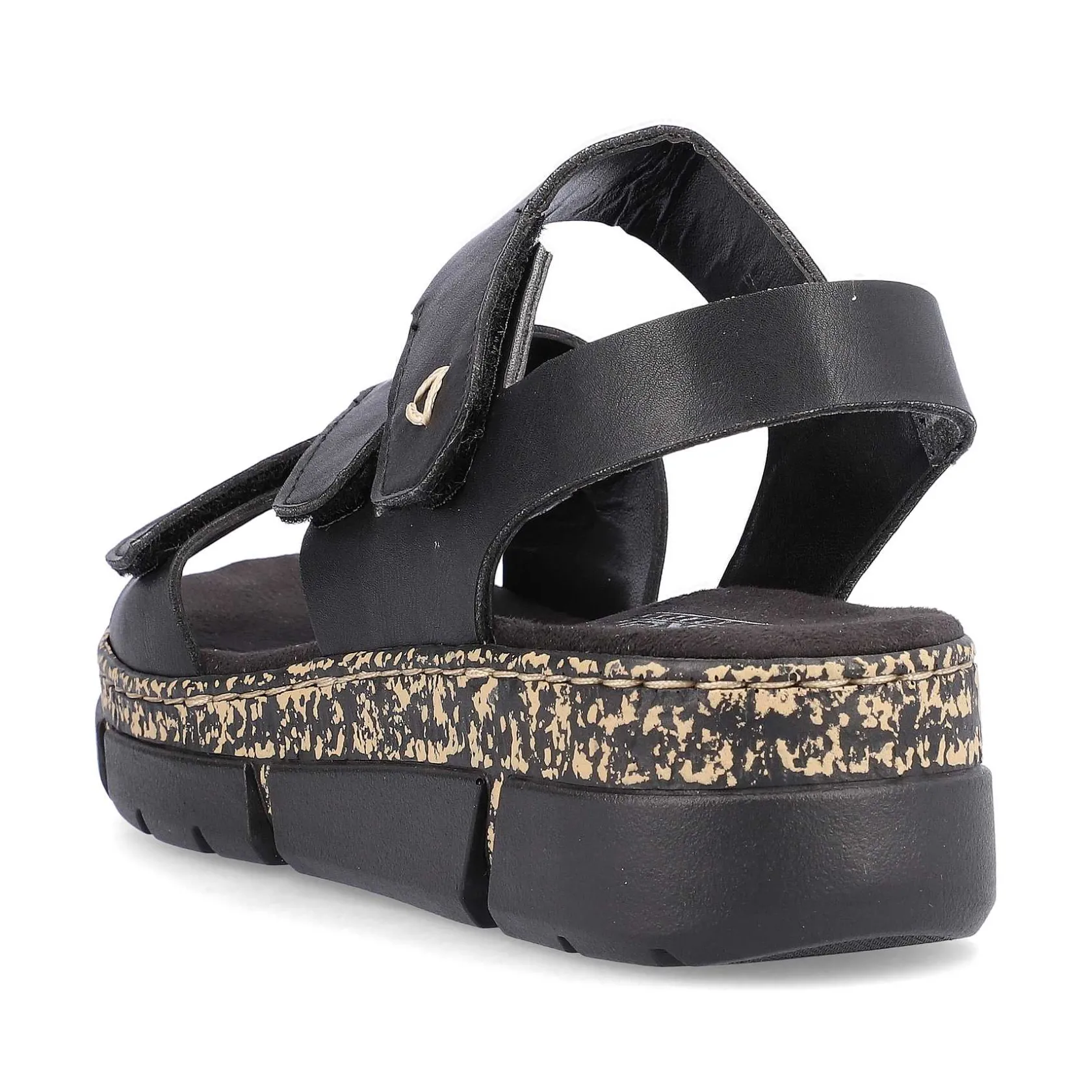 Rieker Vegan-Women'S Strappy Sandals Asphalt Black