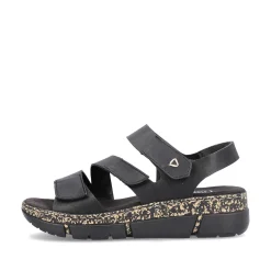 Rieker Vegan-Women'S Strappy Sandals Asphalt Black