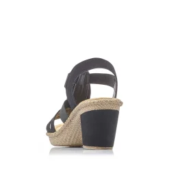 Rieker Heeled Shoes-Women'S Strappy Sandals Jet Black