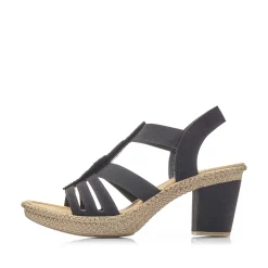 Rieker Heeled Shoes-Women'S Strappy Sandals Jet Black
