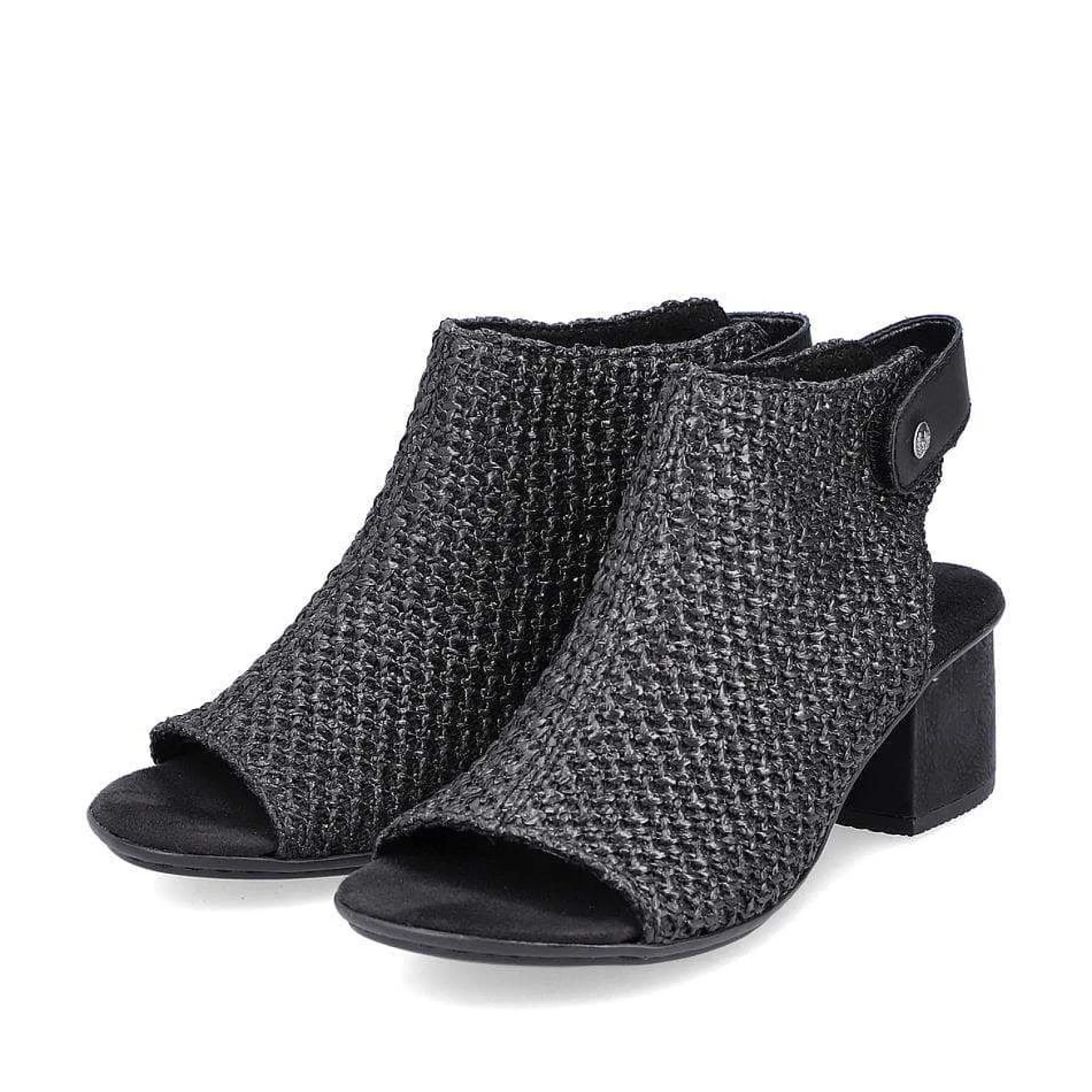 Rieker Heeled Shoes-Women'S Strappy Sandals Jet Black